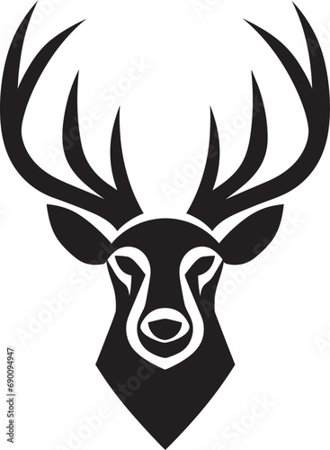 Wilderness Icon Deer Head Vector Symbol Majestic Antlers Deer Head Logo Design Art © BABBAN