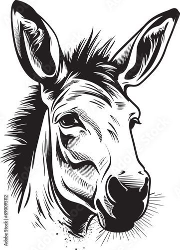 Pack Animal Pride: Donkey Icon Vector Steadfast Steed: Donkey Logo Design