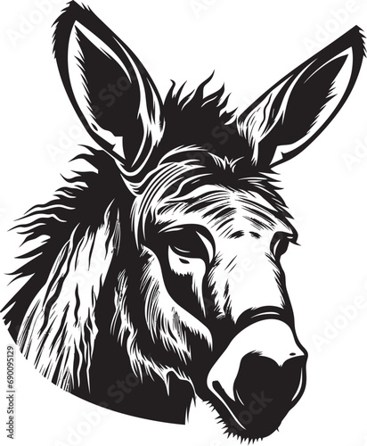 Pack Animal Pride: Donkey Icon Vector Steadfast Steed: Donkey Logo Design