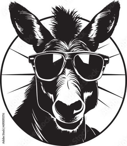 Mule Majesty: Donkey Logo Vector Noble Nag: Emblematic Design