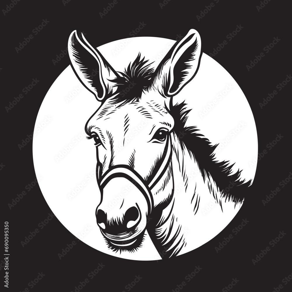 Steadfast Steed: Donkey Logo Design Reliable Runner: Donkey Iconic Emblem