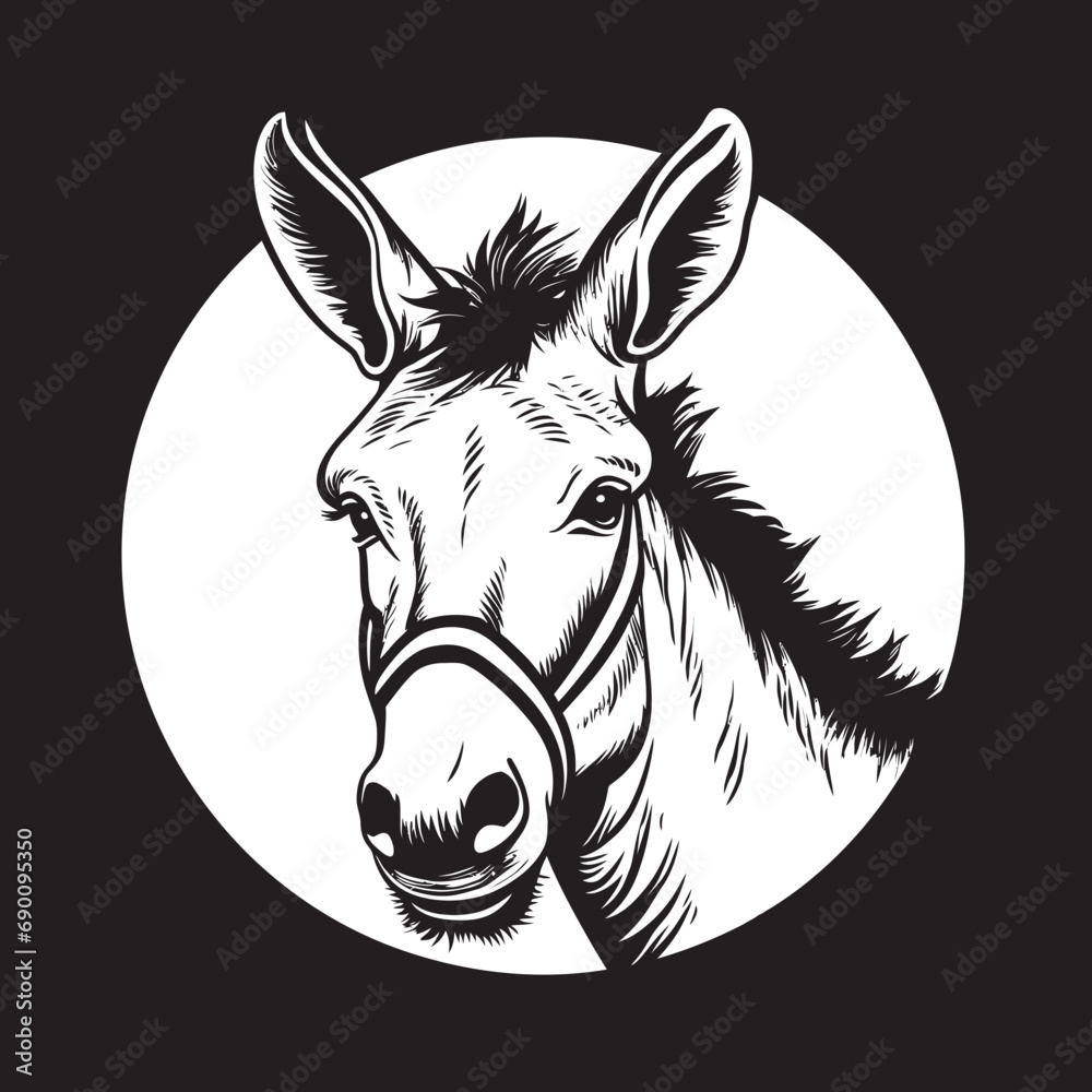 Steadfast Steed: Donkey Logo Design Reliable Runner: Donkey Iconic Emblem Steadfast Steed: Donkey Logo Design Reliable Runner: Donkey Iconic Emblem