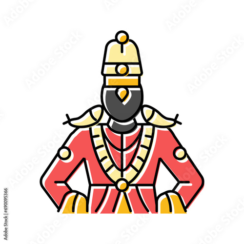 vithoba god indian color icon vector. vithoba god indian sign. isolated symbol illustration photo