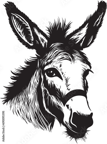 Mule Majesty: Donkey Logo Vector Noble Nag: Emblematic Design
