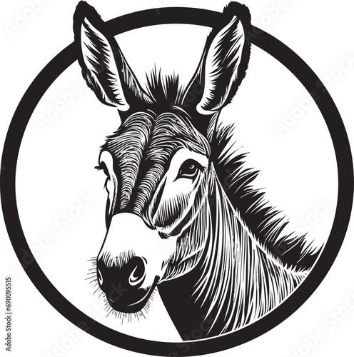 Enduring Elegance: Iconic Donkey Vector Equine Emblem: Donkey Logo Design