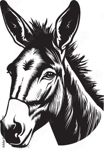 Pack Animal Pride: Donkey Icon Vector Steadfast Steed: Donkey Logo Design