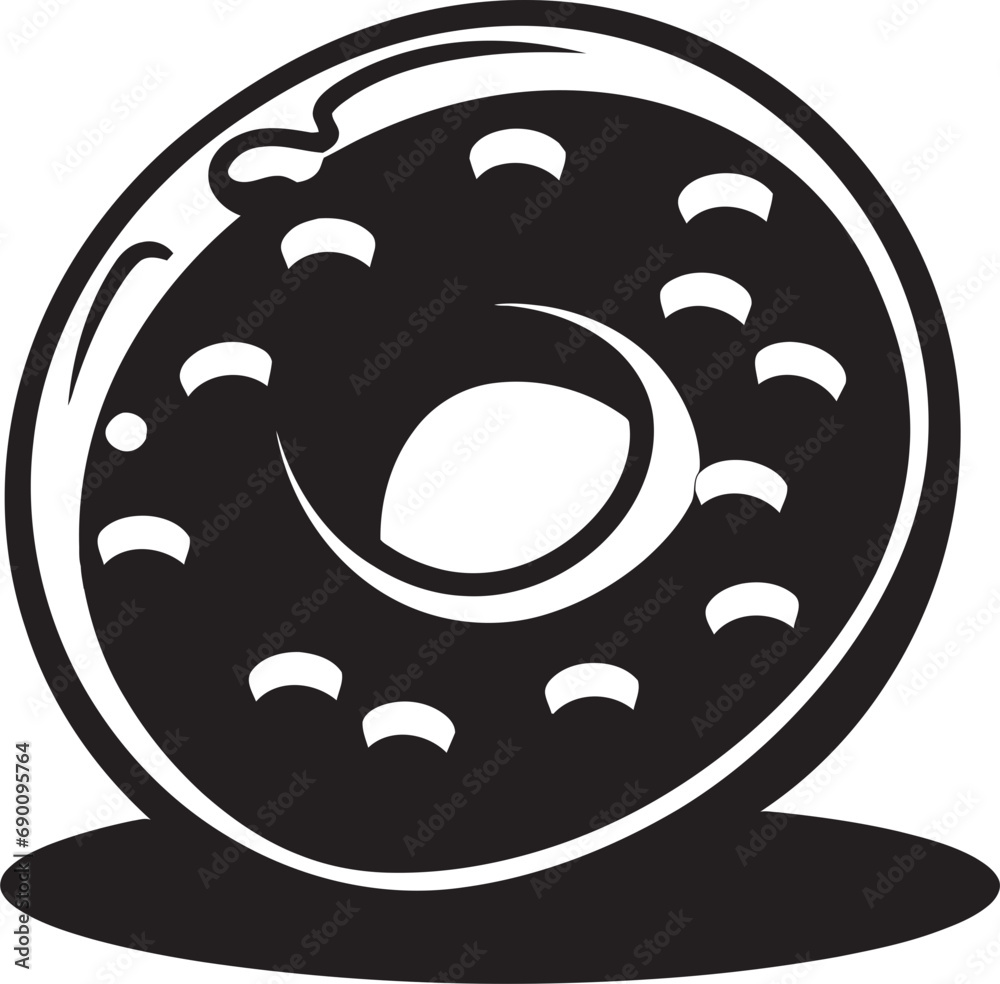 Fototapeta premium Flavorful Fantasy: Emblematic Design Tempting Treats: Donut Icon Vector