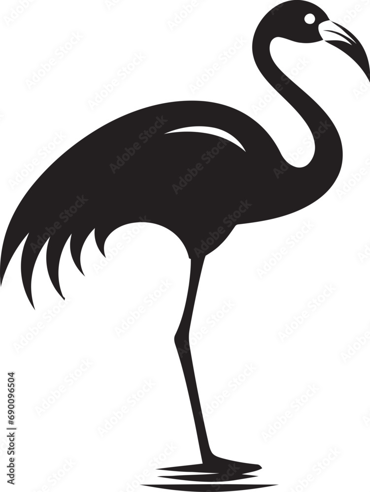 Coral Charm Flamingo Logo Vector Illustration Flamingo Finesse Bird Emblem Vector Design