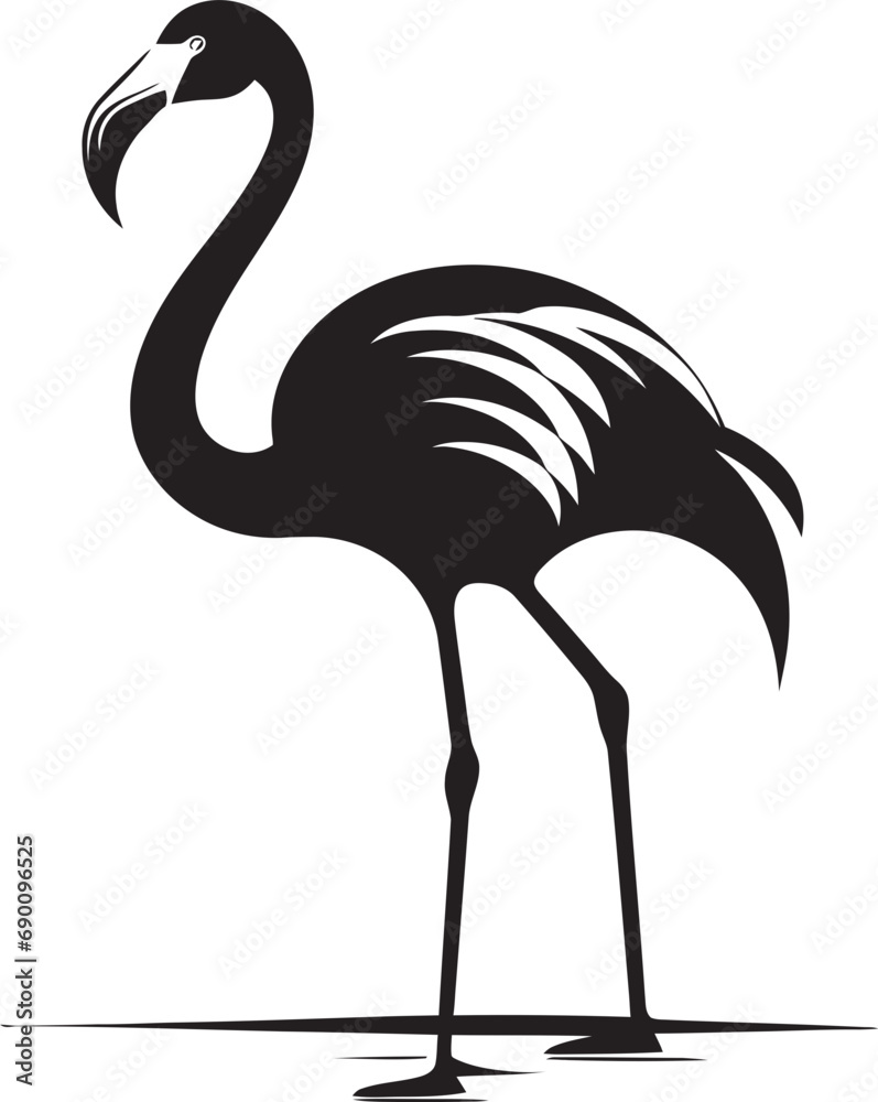 Fototapeta premium Flamingo Fantasia Bird Emblem Icon Rosy Splendor Flamingo Logo Vector Symbol