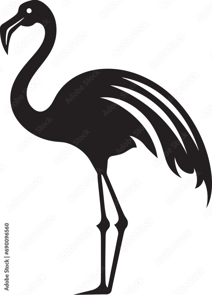 Fototapeta premium Radiant Wings Flamingo Emblem Icon Elegant Plumage Flamingo Logo Vector Symbol