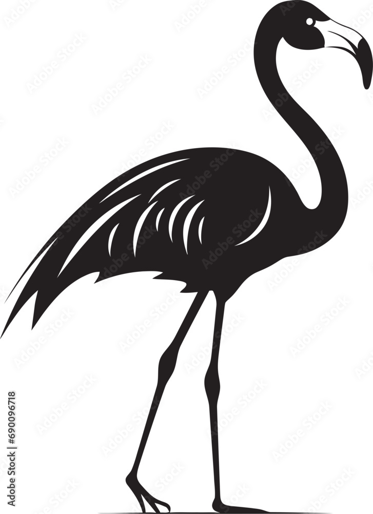Tropical Tranquility Bird Emblem Vector Design Coral Serenity Flamingo Icon Logo Vector Tropical Tranquility Bird Emblem Vector Design Coral Serenity Flamingo Icon Logo Vector