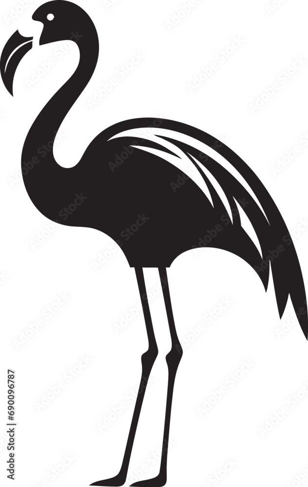 Blush Beauty Flamingo Emblem Icon Radiant Plumage Flamingo Logo Vector Symbol