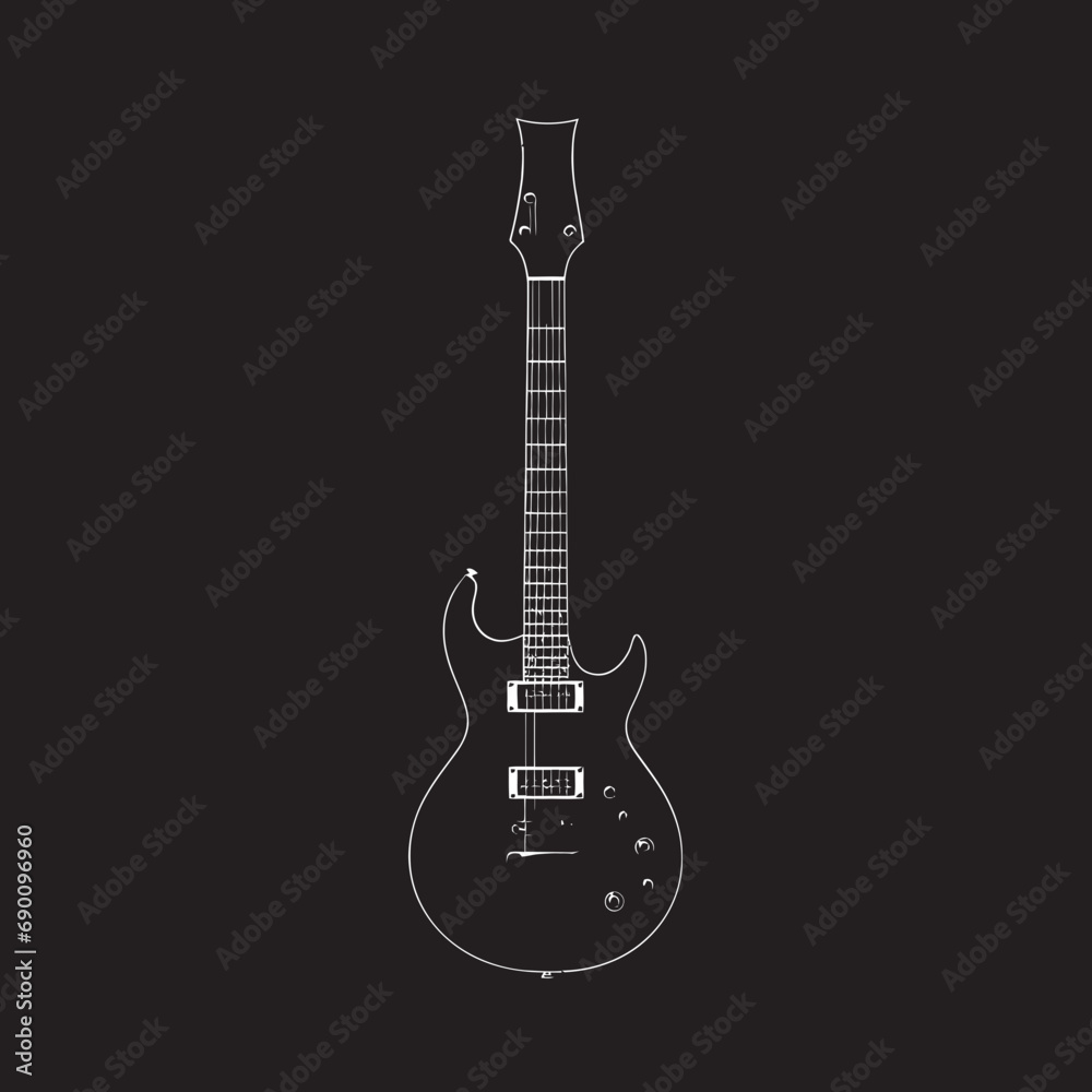 Melodic Muse Guitar Logo Vector Design Harmonious Hues Guitar Icon Design Vector