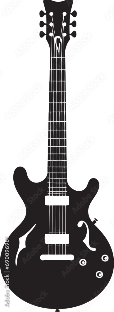 Fototapeta premium Rhythmic Reflections Guitar Emblem Icon Echoes of Elegance Guitar Logo Vector Graphic