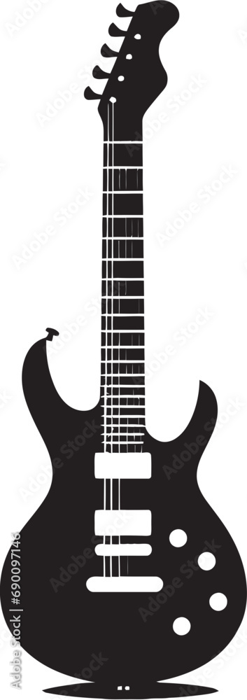 Obraz premium Fretboard Fusion Guitar Iconic Emblem Musical Melange Guitar Logo Design Vector