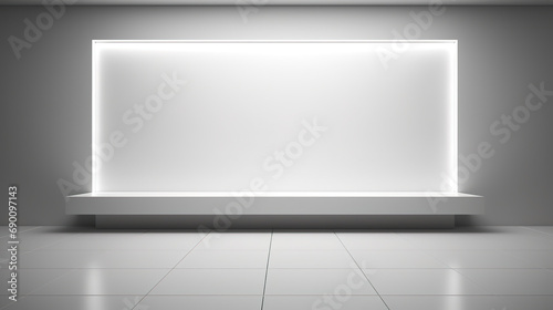 Elegant, aesthetic, simple and well-lit presentation mock-up, decorative white panels