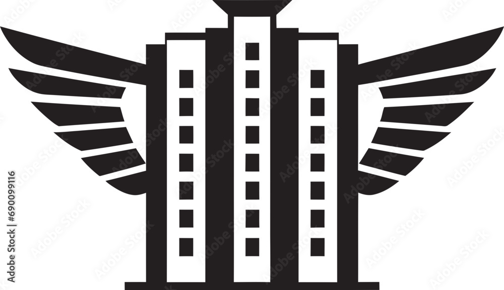 Obraz premium Health Haven Clinic Building Logo Medical Marvel Hospital Iconic Emblem
