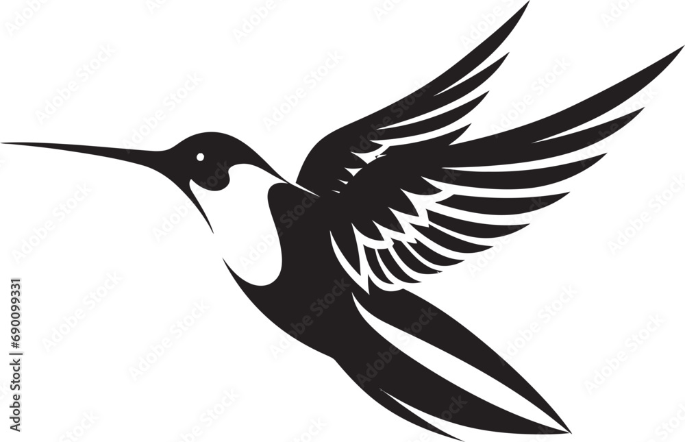 Obraz premium Winged Whispers Emblematic Hummingbird Flight Fantasia Hummingbird Vector Design