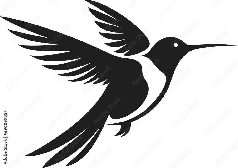Fototapeta premium Whirring Wonder Emblematic Hummingbird Graceful Glide Hummingbird Vector Icon