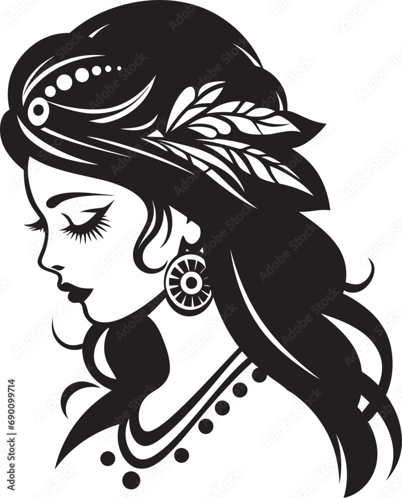 Ethnic Elegance: Bride Icon Vector Maharani's Mark: Indian Bride Emblem Ethnic Elegance: Bride Icon Vector Maharani's Mark: Indian Bride Emblem