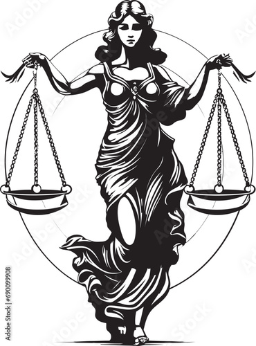 Judicial Grace: Emblematic Lady of Justice Virtuous Vigilance: Justice Lady Icon