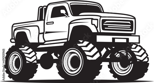 Giant Grunt: Logo of Monster Truck Off-Road King: Truck Emblematic Design