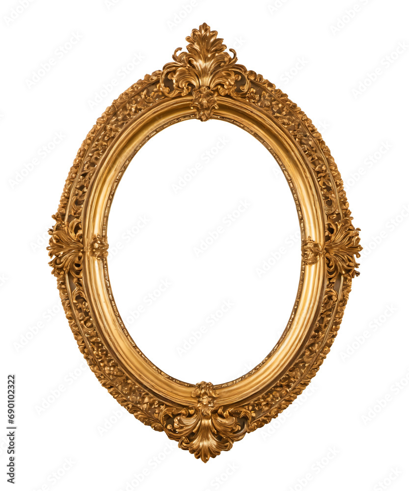 ancient golden picture frame decoration isolated on transparent background ancient golden picture frame decoration isolated on transparent background