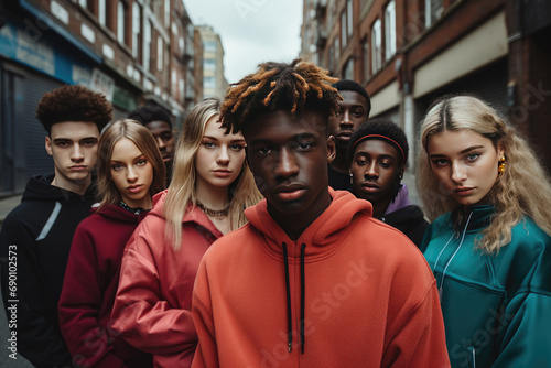 Portrait of cool diverse group of gen z teens © Tixel