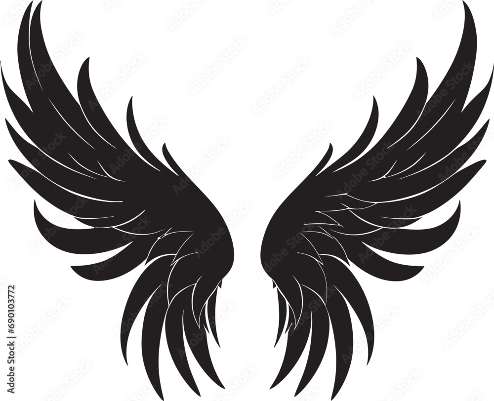 Obraz premium Divine Radiance: Iconic Wings Emblem 