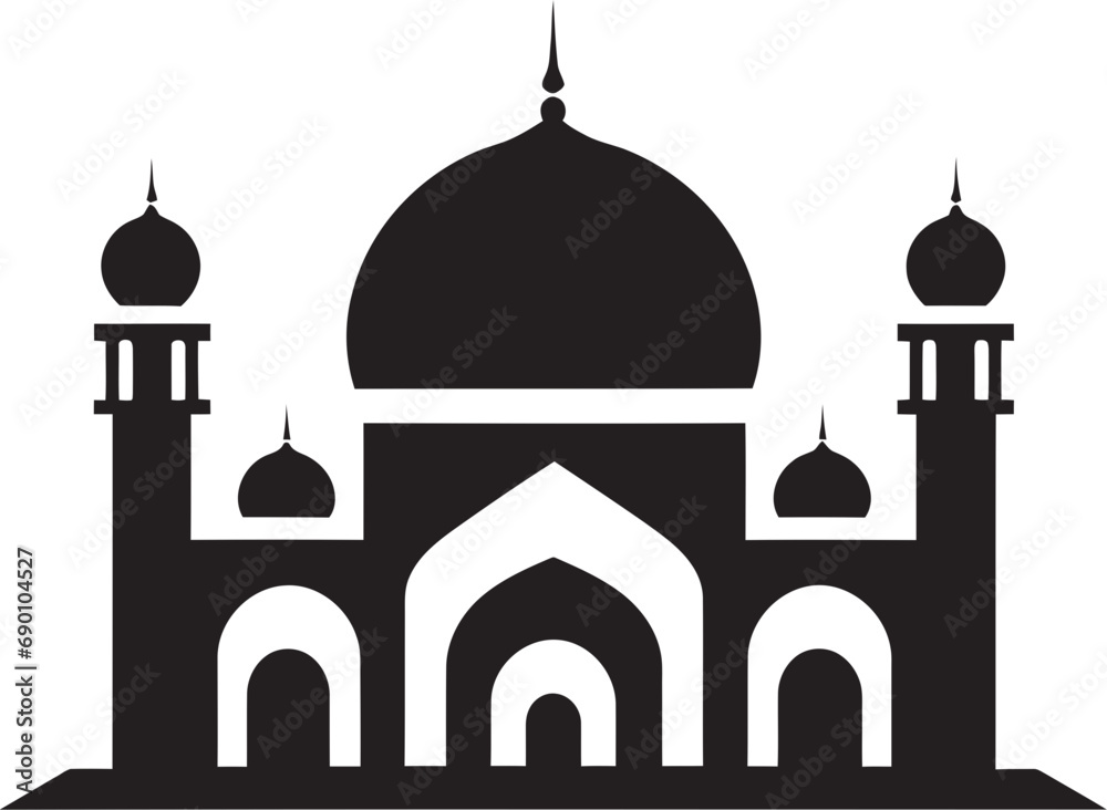 Sanctified Serenity Mosque Icon Vector Divine Dwelling Emblematic Mosque Icon