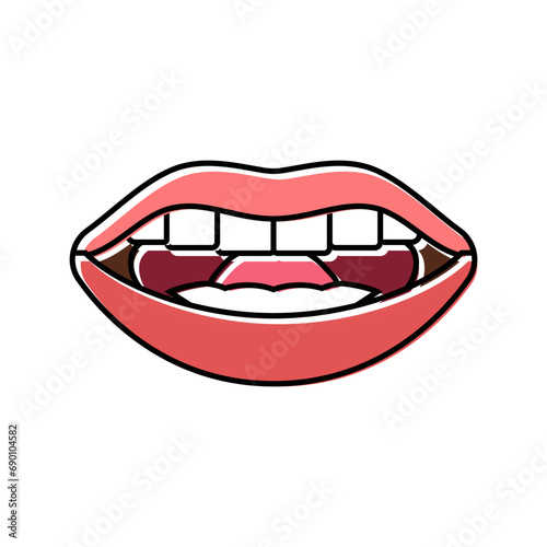 l letter mouth animate color icon vector. l letter mouth animate sign. isolated symbol illustration