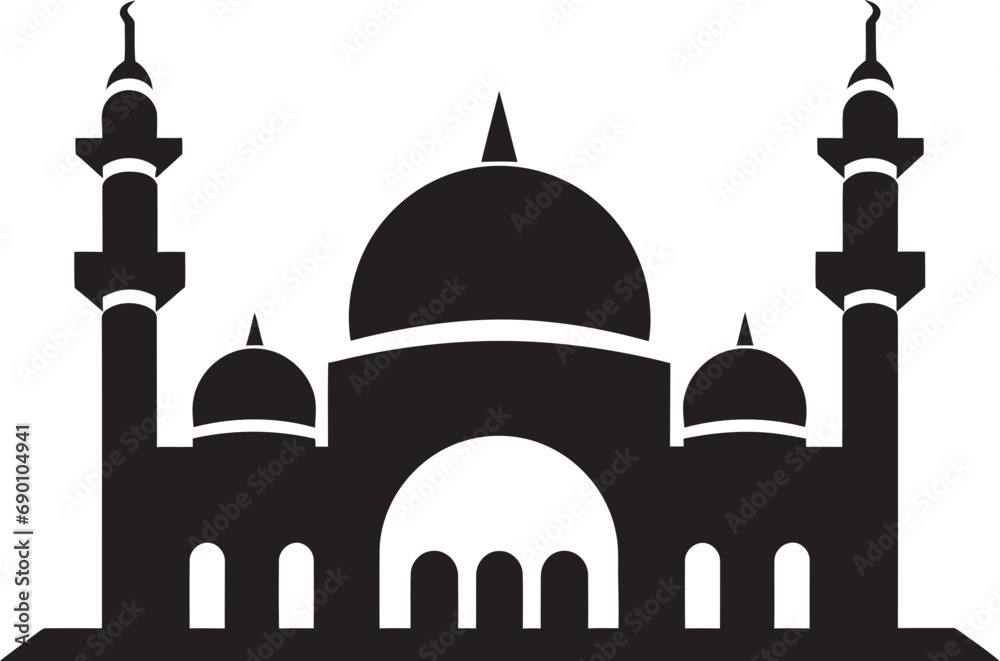 Serene Structure Emblematic Mosque Icon Sacred Silence Mosque Iconic Emblem