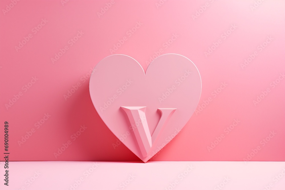 Pink heart valentines day background.