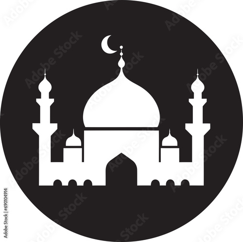 Celestial Charm Iconic Mosque Vector Tranquil Temples Emblematic Mosque Icon