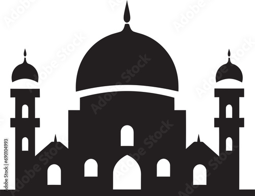 Tranquil Temples Emblematic Mosque Icon Spiritual Spire Mosque Iconic Emblem