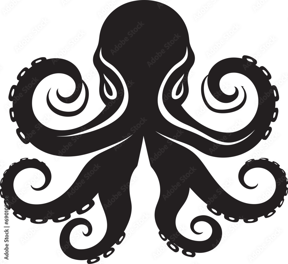 Cephalopod Canvas Logo Vector Icon Oceanic Overture Octopus Emblem Design Cephalopod Canvas Logo Vector Icon Oceanic Overture Octopus Emblem Design