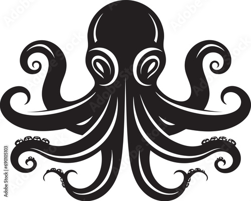 Mystical Mantle Logo Vector Icon Subaquatic Serenity Octopus Emblem Design