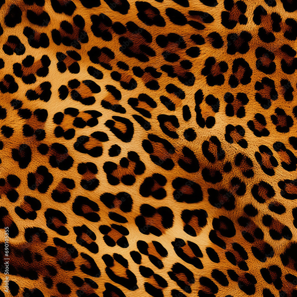 Fototapeta premium repeating leopard fur texture pattern
