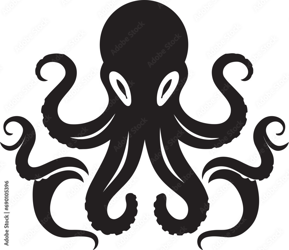 Submerged Style Emblematic Icon Cephalopod Creativity Logo Vector Icon Submerged Style Emblematic Icon Cephalopod Creativity Logo Vector Icon