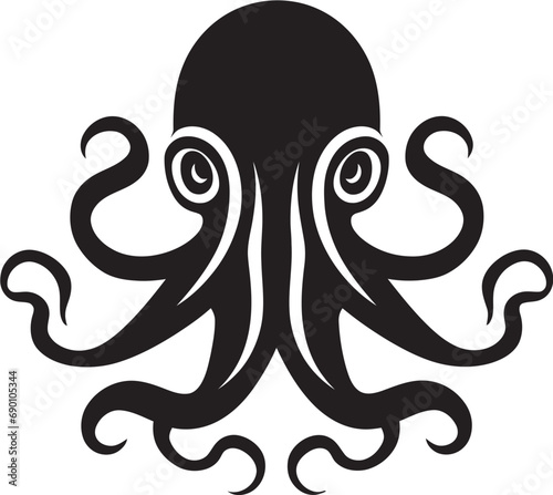 Subaquatic Serenity Emblematic Icon Cephalopod Canvas Logo Vector Icon