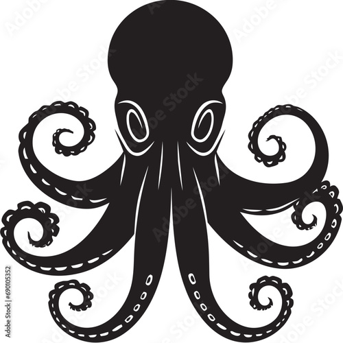 Mystical Mantle Octopus Logo Design Subaquatic Serenity Emblematic Icon