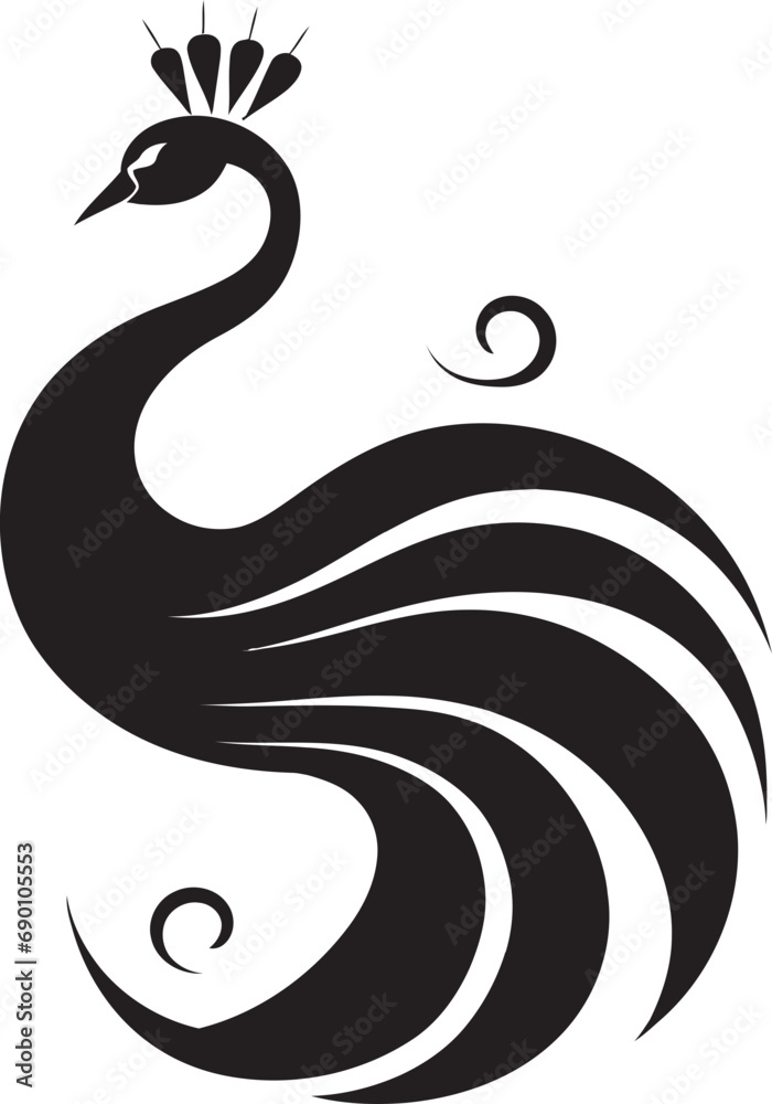 Fototapeta premium Opulent Overture Peacock Logo Vector Avian Artistry Emblematic Design