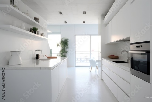 Modern Spacious Kitchen Interior Design with Elegant Decor.
