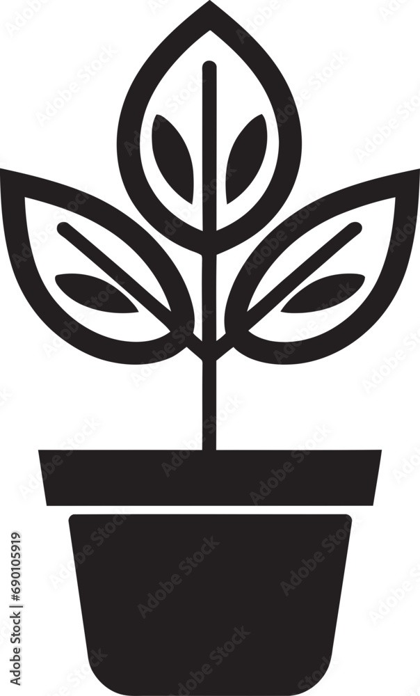 Garden Growth Emblematic Plant Icon Sustainable Splendor Logo Vector Icon Garden Growth Emblematic Plant Icon Sustainable Splendor Logo Vector Icon