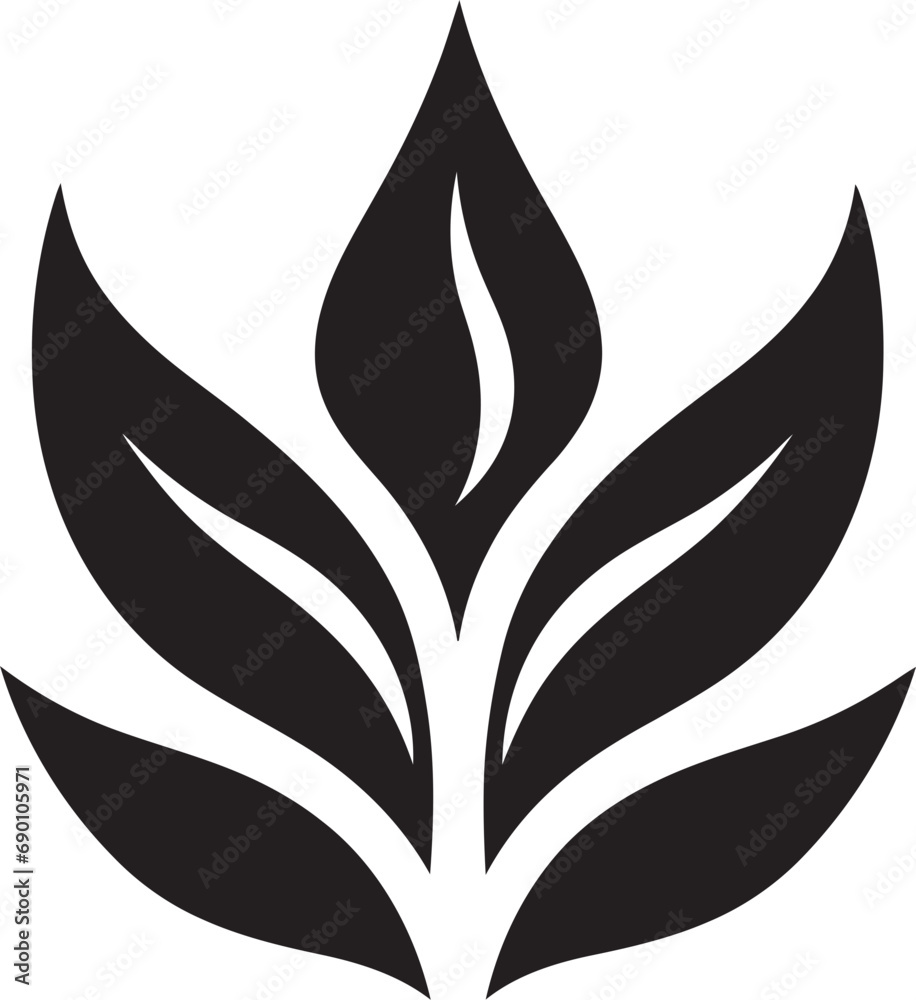 Natures Palette Emblematic Plant Icon Botanical Balance Logo Vector Icon Natures Palette Emblematic Plant Icon Botanical Balance Logo Vector Icon