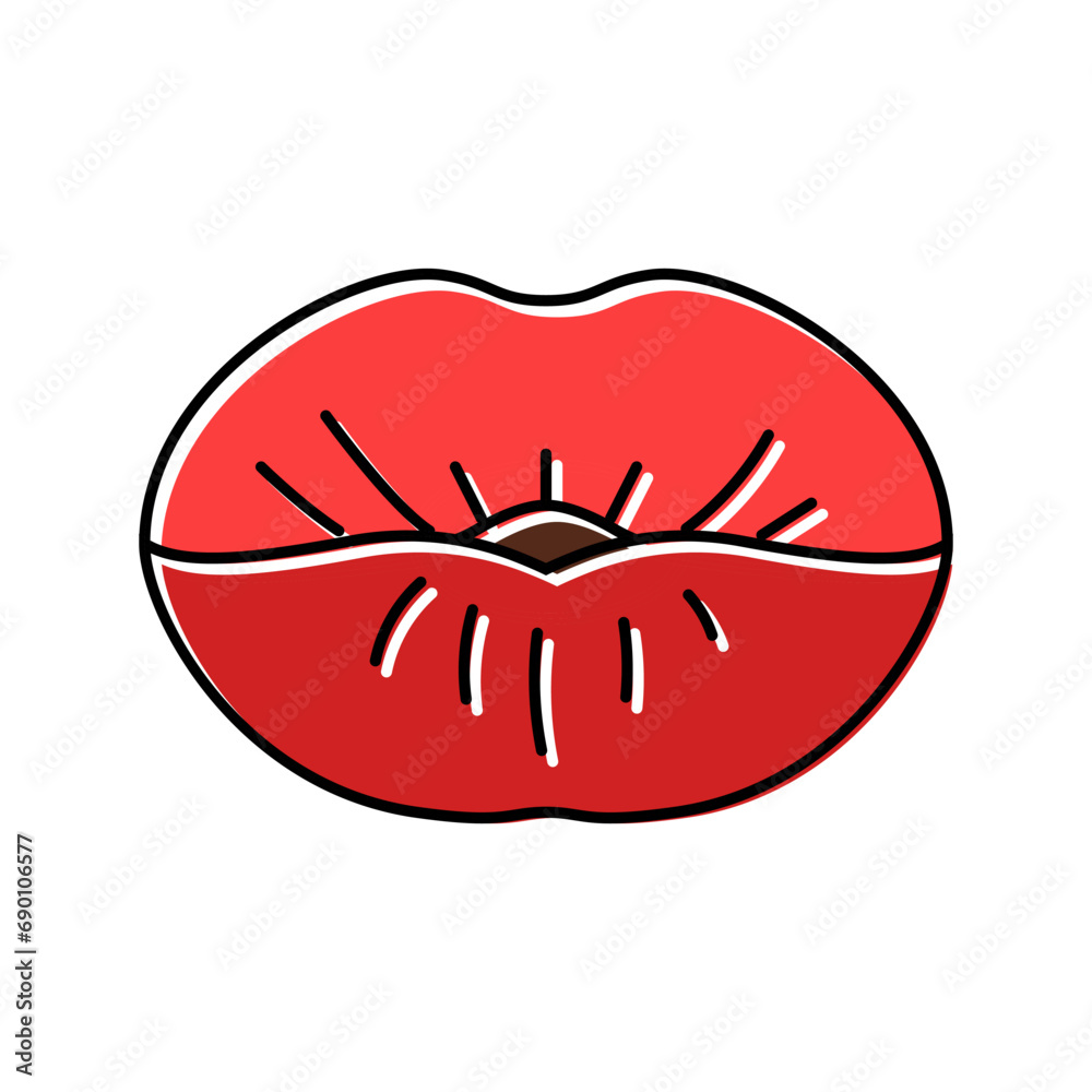 Obraz premium kiss sexy mouth female color icon vector. kiss sexy mouth female sign. isolated symbol illustration