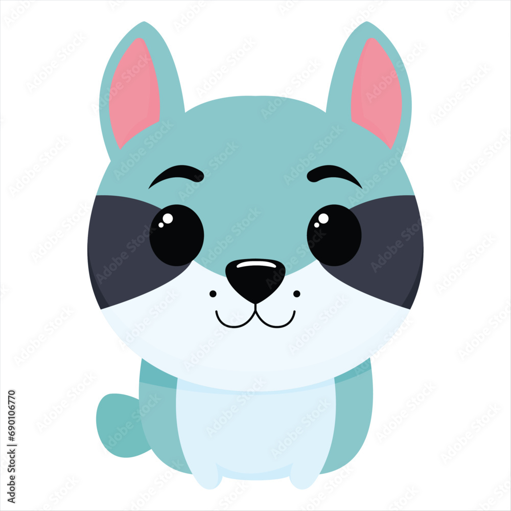 Charming Blue Cartoon Cat: A Cuddly Illustration. Charming Blue Cartoon Cat: A Cuddly Illustration.