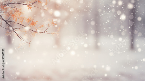 Winter forest with snow-covered trees