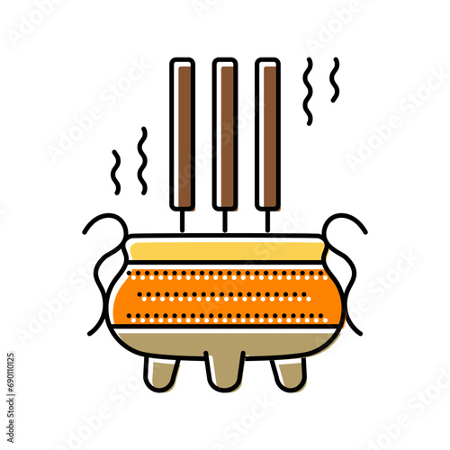 daoist incense taoism color icon vector. daoist incense taoism sign. isolated symbol illustration