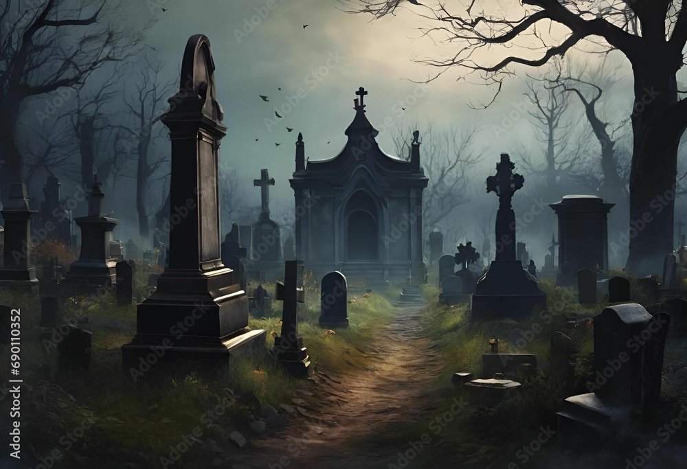 spooky cemetery